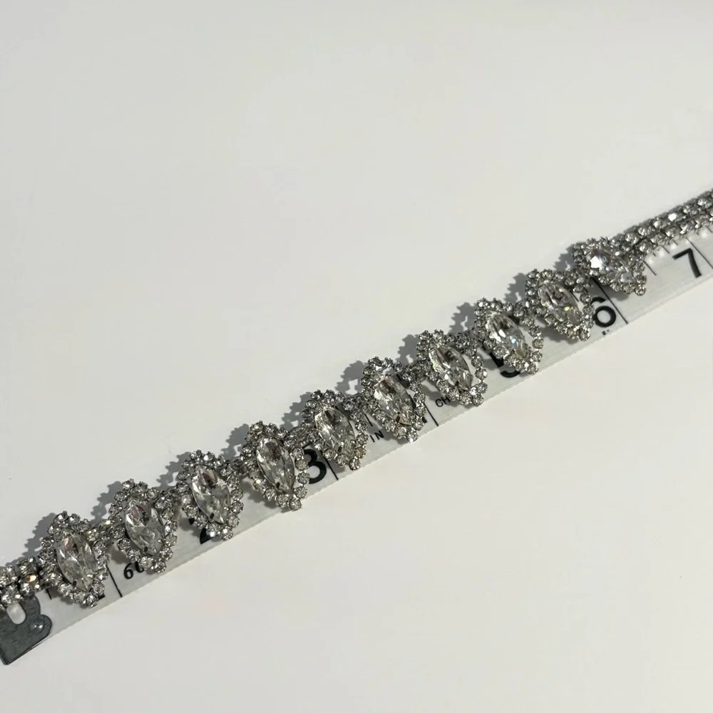 Weiss Vintage Signed White Rhinestone Choker Necklace